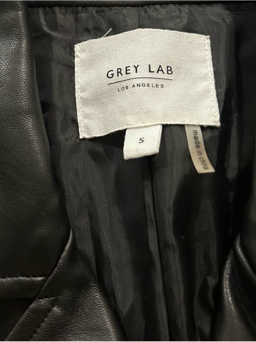 Grey Lab Anthropologie Faux Leather Biker Jacket Black Size Small - Picture 10 of 10